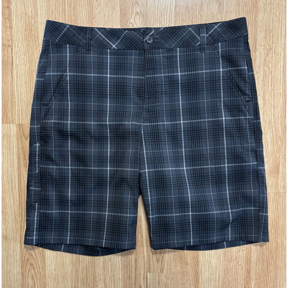 Fila Sport Golf Men’s Size 36 Black Plaid Shorts Pockets Lightweight EUC